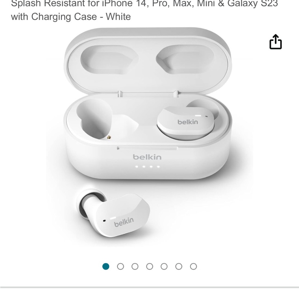 BELKIN BLUE TOOTH HEADPHONES // WHITE // CORD NOT INCLUDED